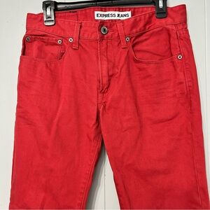 Express Men's Straight Jeans in Red